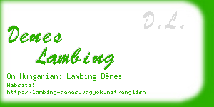 denes lambing business card